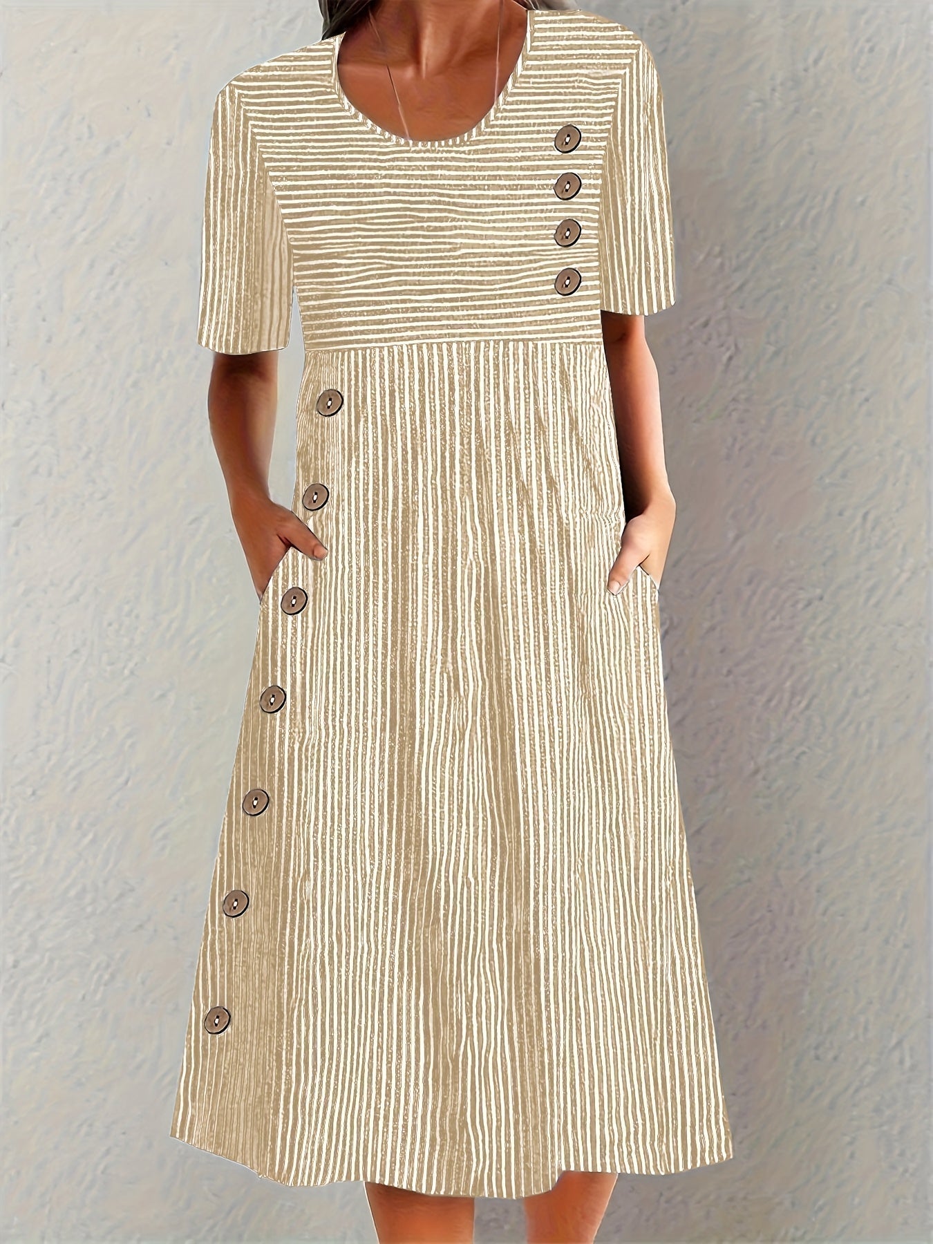 Abito Midi – Arianna – Taglio Morbido a Righe