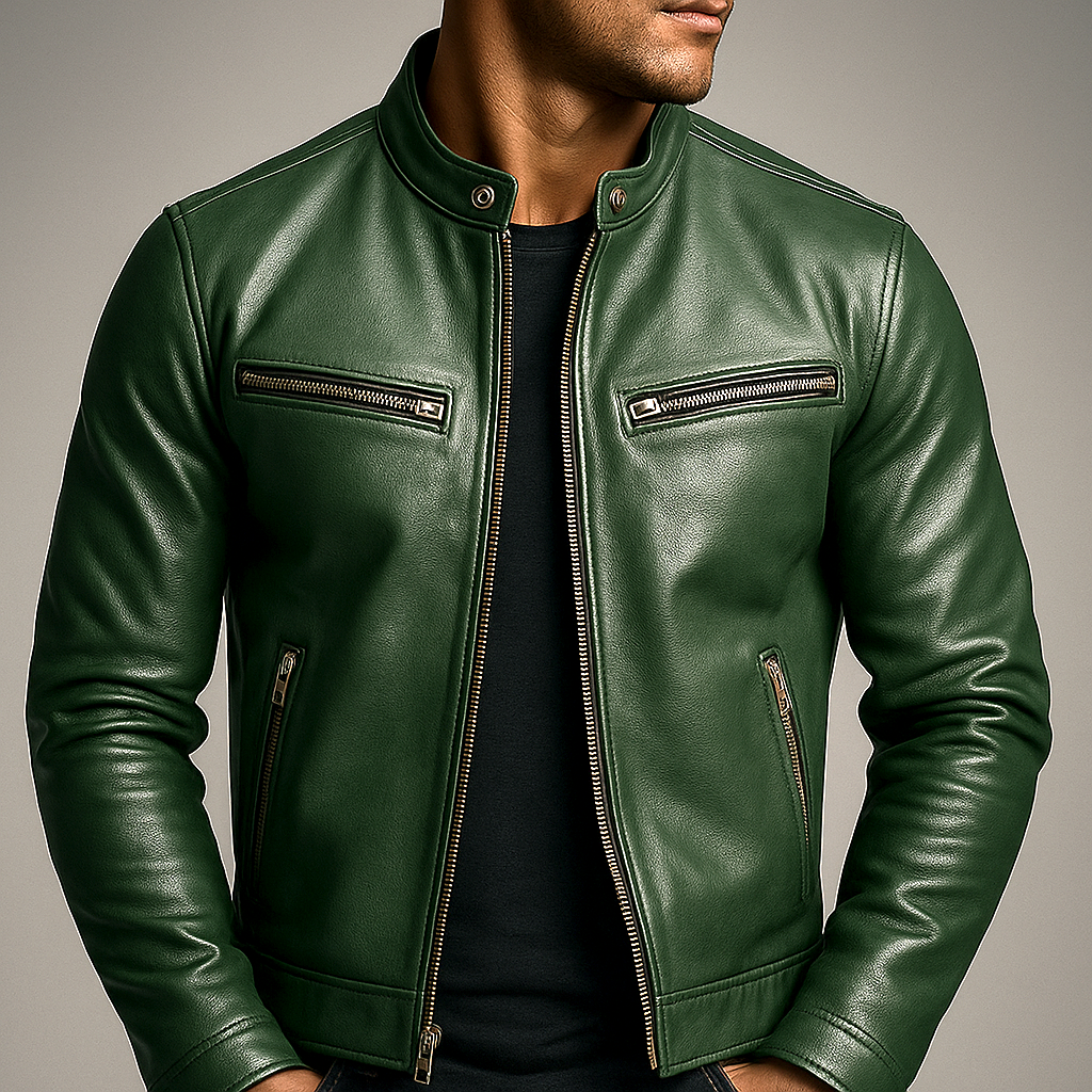 JUAN | Chaqueta de cuero estilo retro