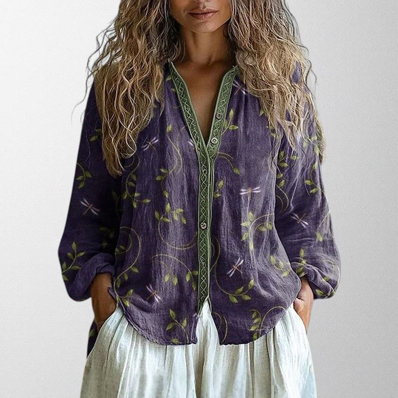 LAURA | Blusa estampada con bordados
