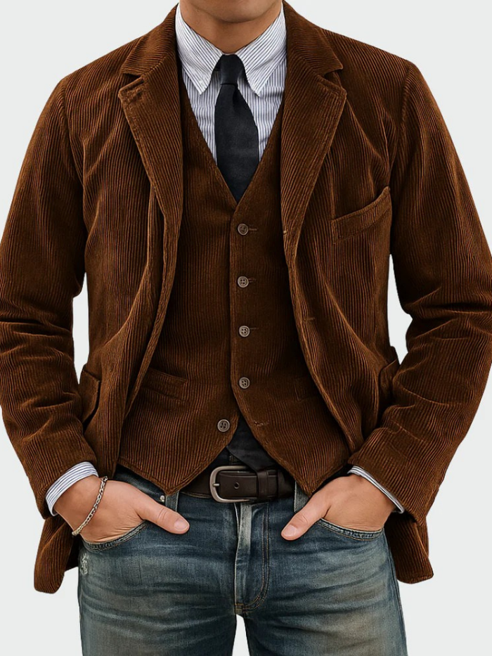 CARLOS | Conjunto de blazer con chaleco slim
