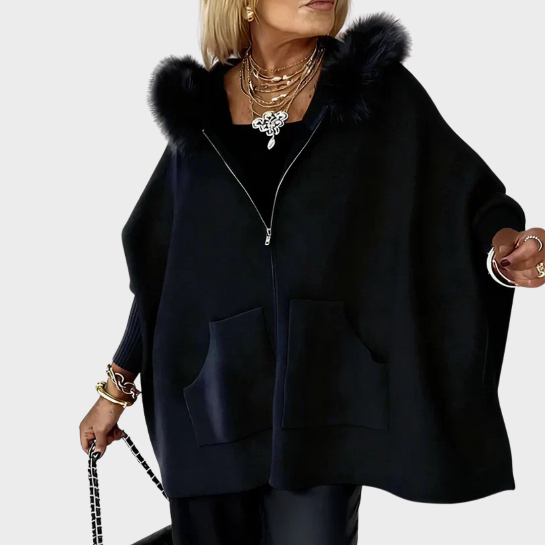 ARIA | Chaqueta informal con capucha de pelo