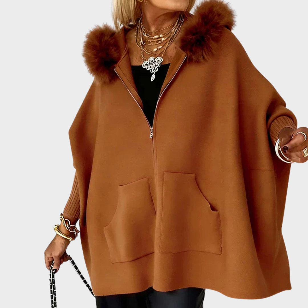 ARIA | Chaqueta informal con capucha de pelo