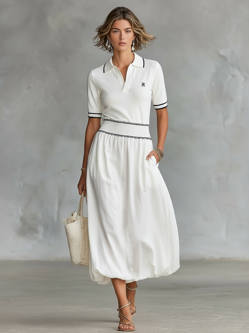 EMMA | Vestido maxi con vivos negros