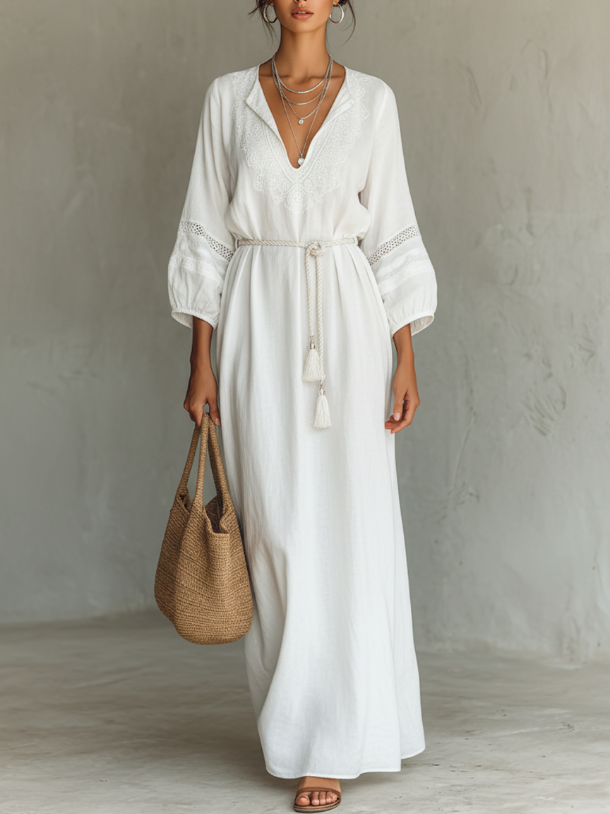 MARÍA | Vestido maxi con encaje