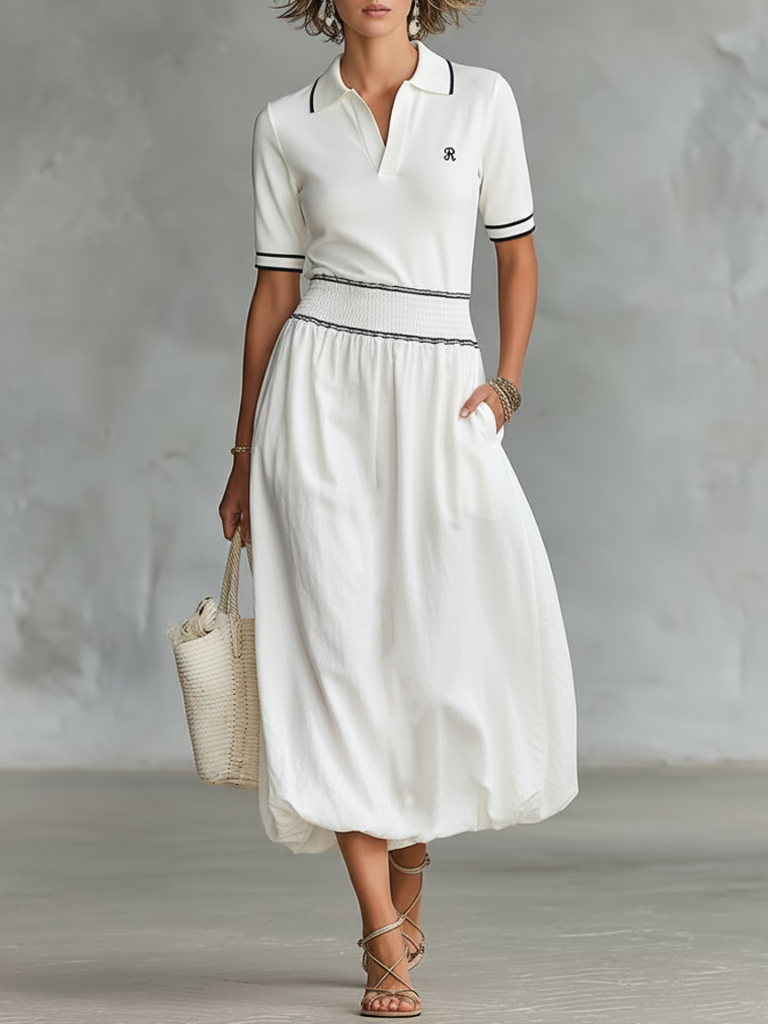 EMMA | Vestido maxi con vivos negros