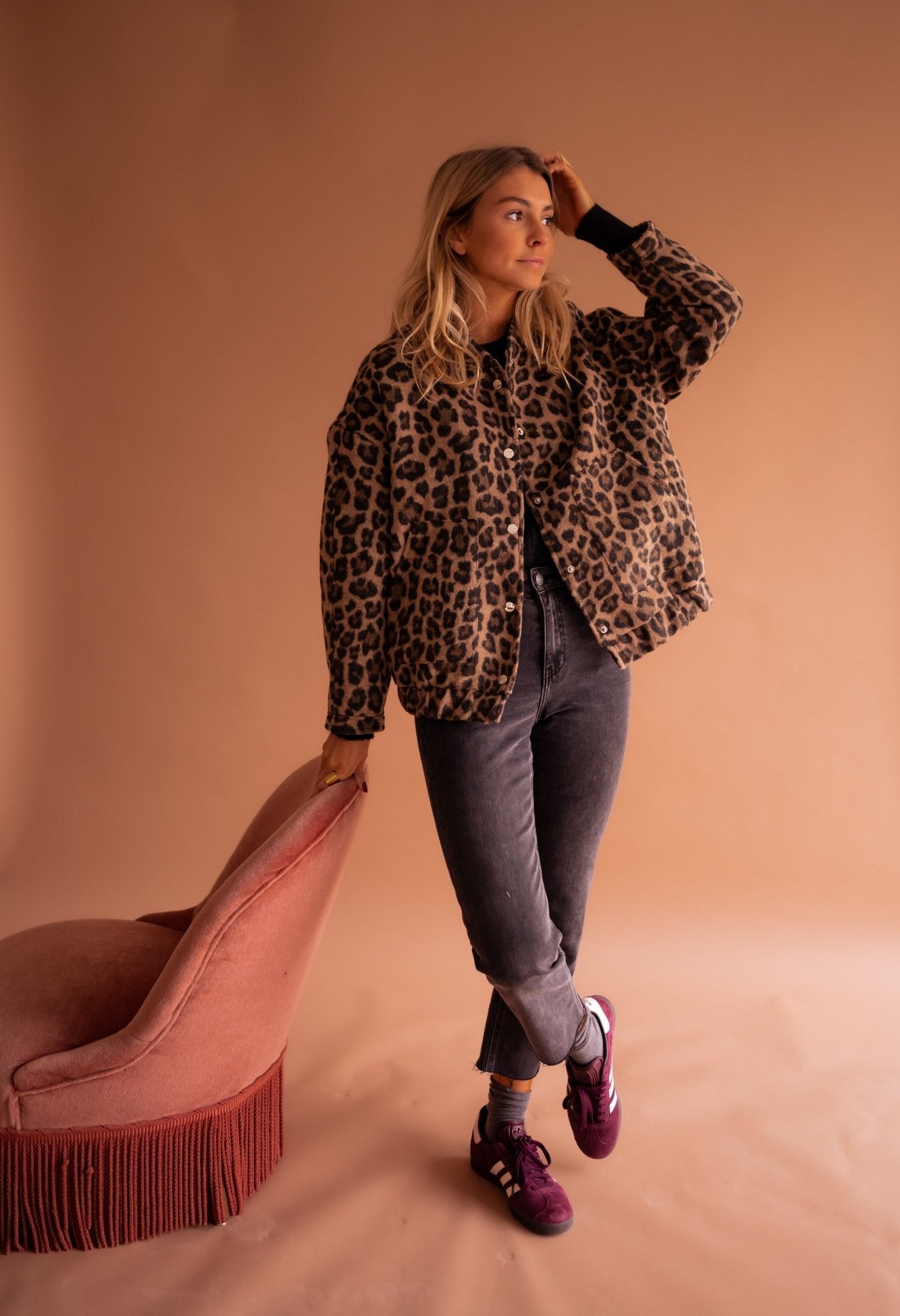 OLIWIA | Chaqueta con estampado de leopardo