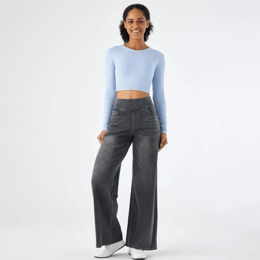 LINDA | Jeans de tiro alto y pierna ancha