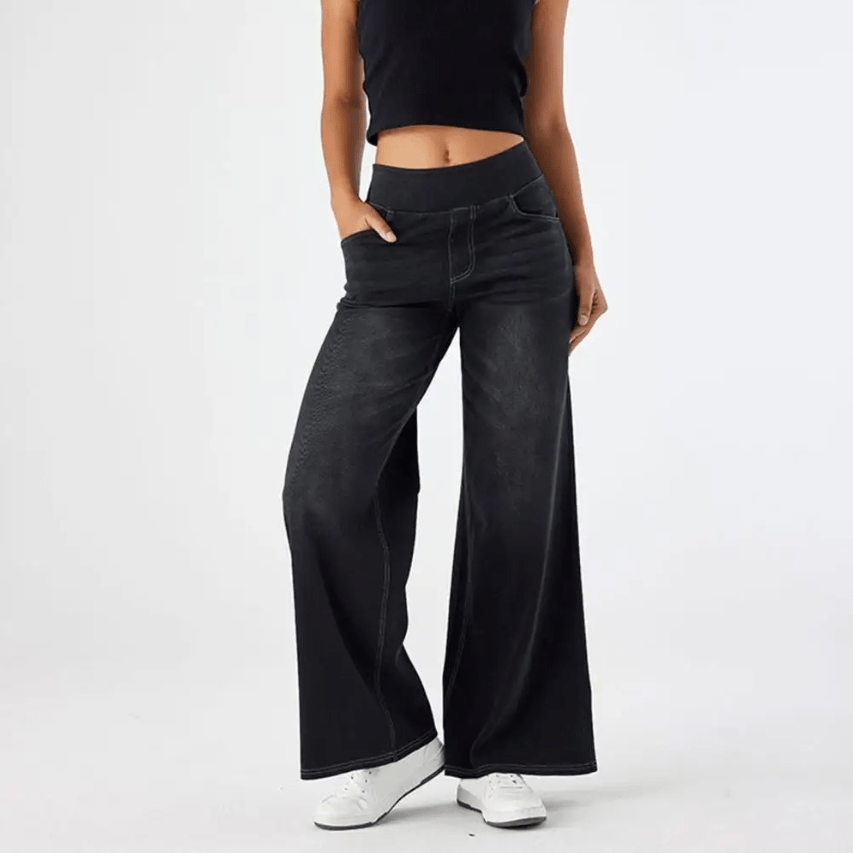 LINDA | Jeans de tiro alto y pierna ancha