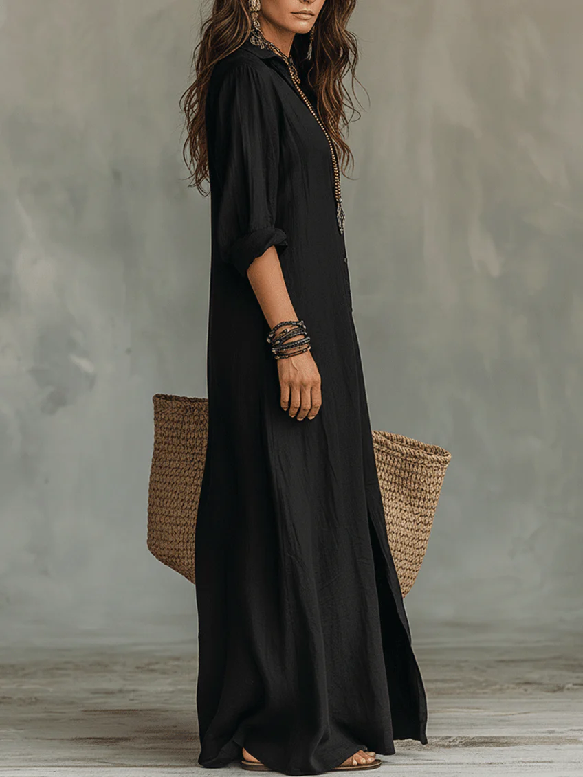 Abito Lungo – Arianna – con Bottoni Maxi