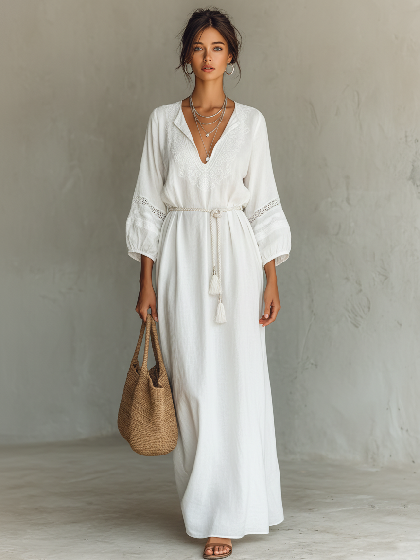 MARÍA | Vestido maxi con encaje