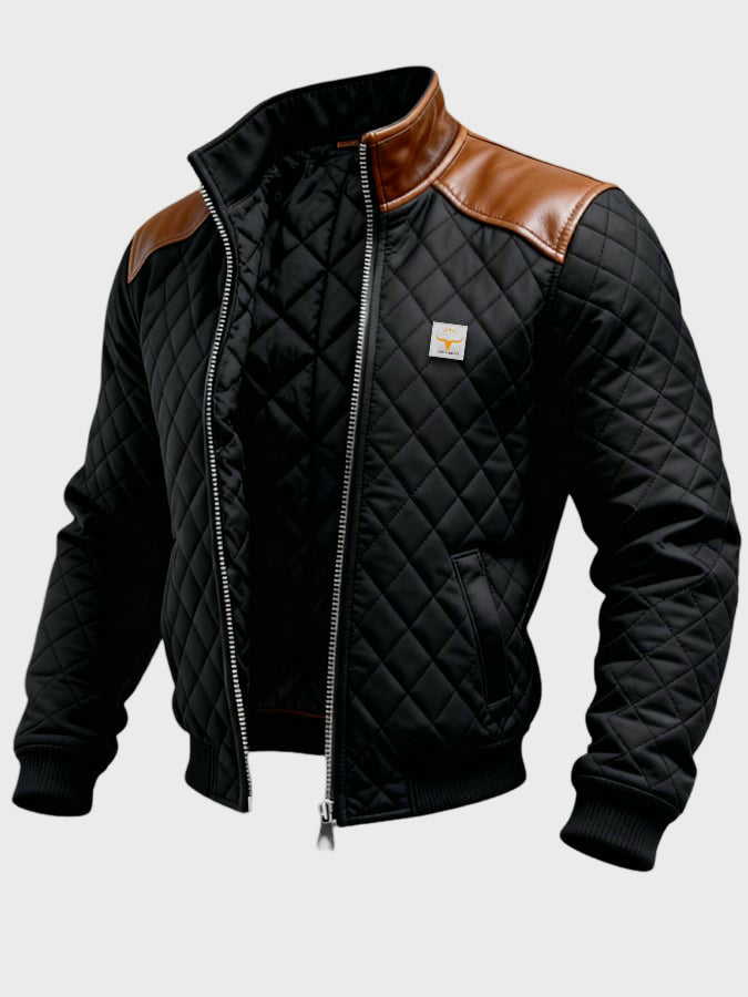 ADRIAN | Chaqueta matelassée con hombros de cuero