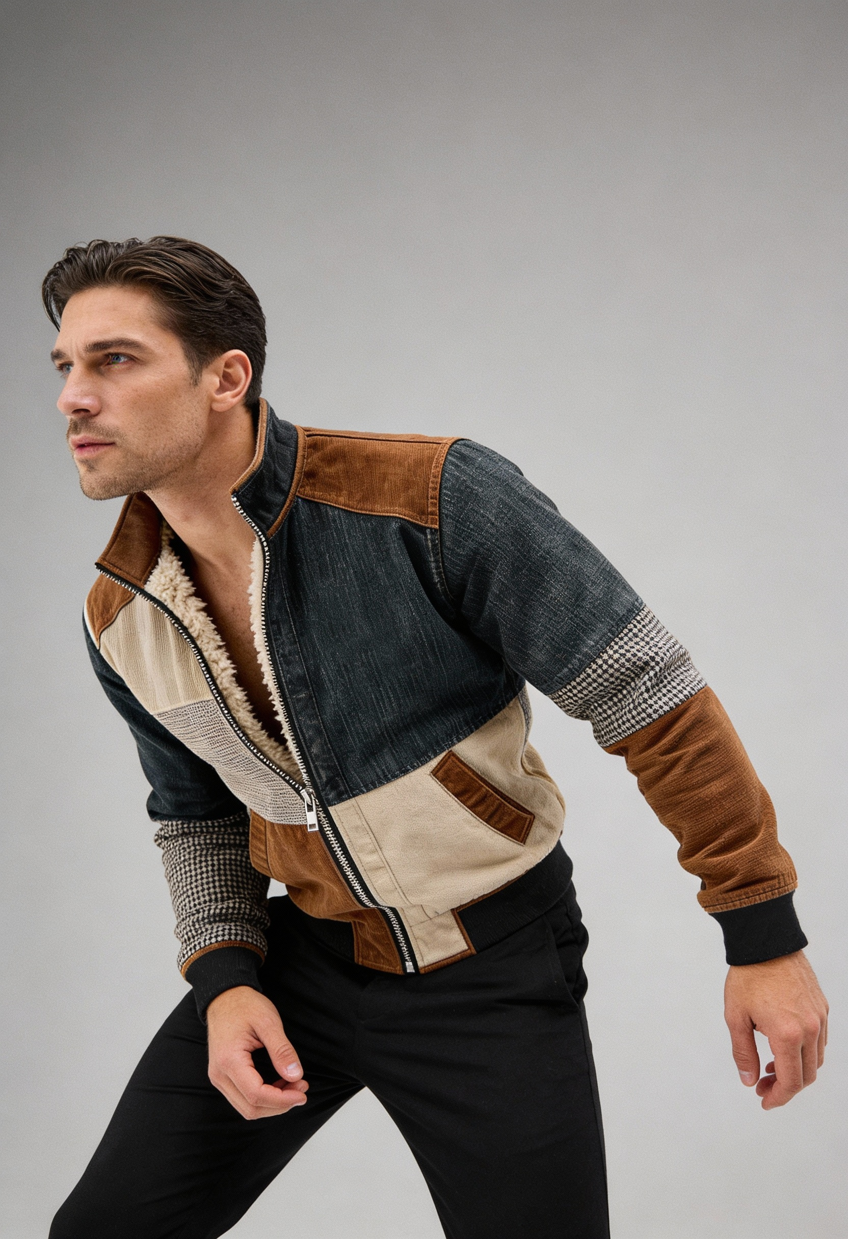 IVAN | Chaqueta patchwork retro con cierre