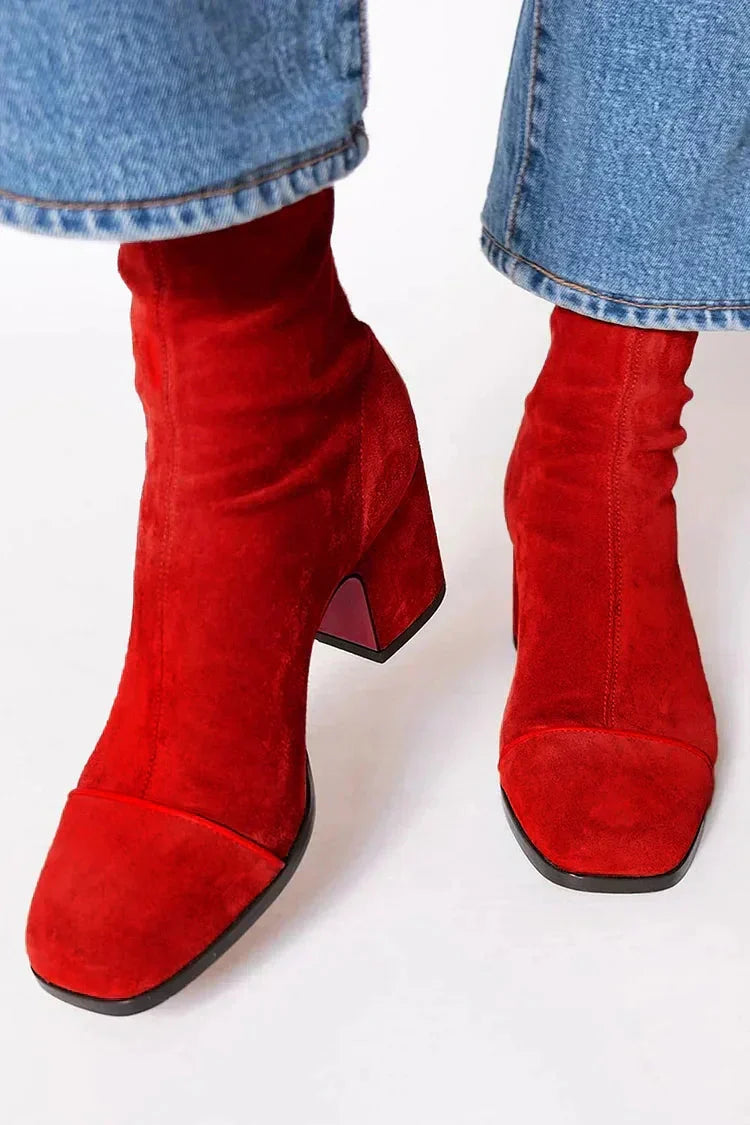VEGA | Botines de ante con tacón bajo