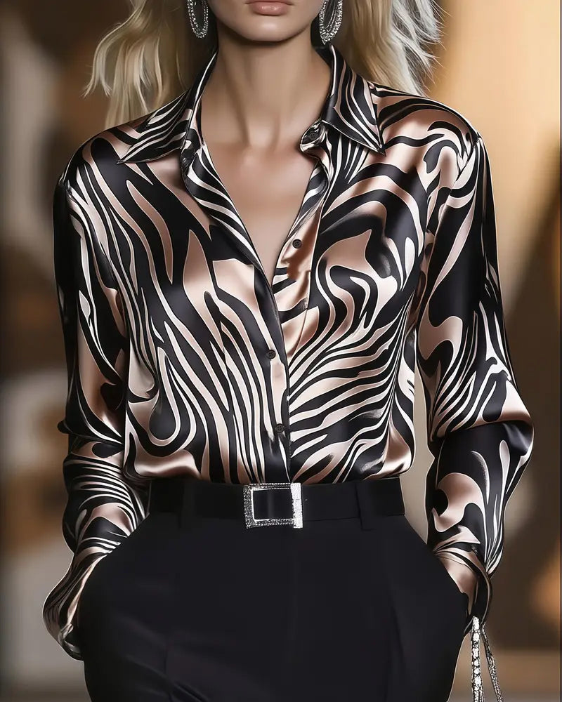 MARINA | Camisa estampada de cebra