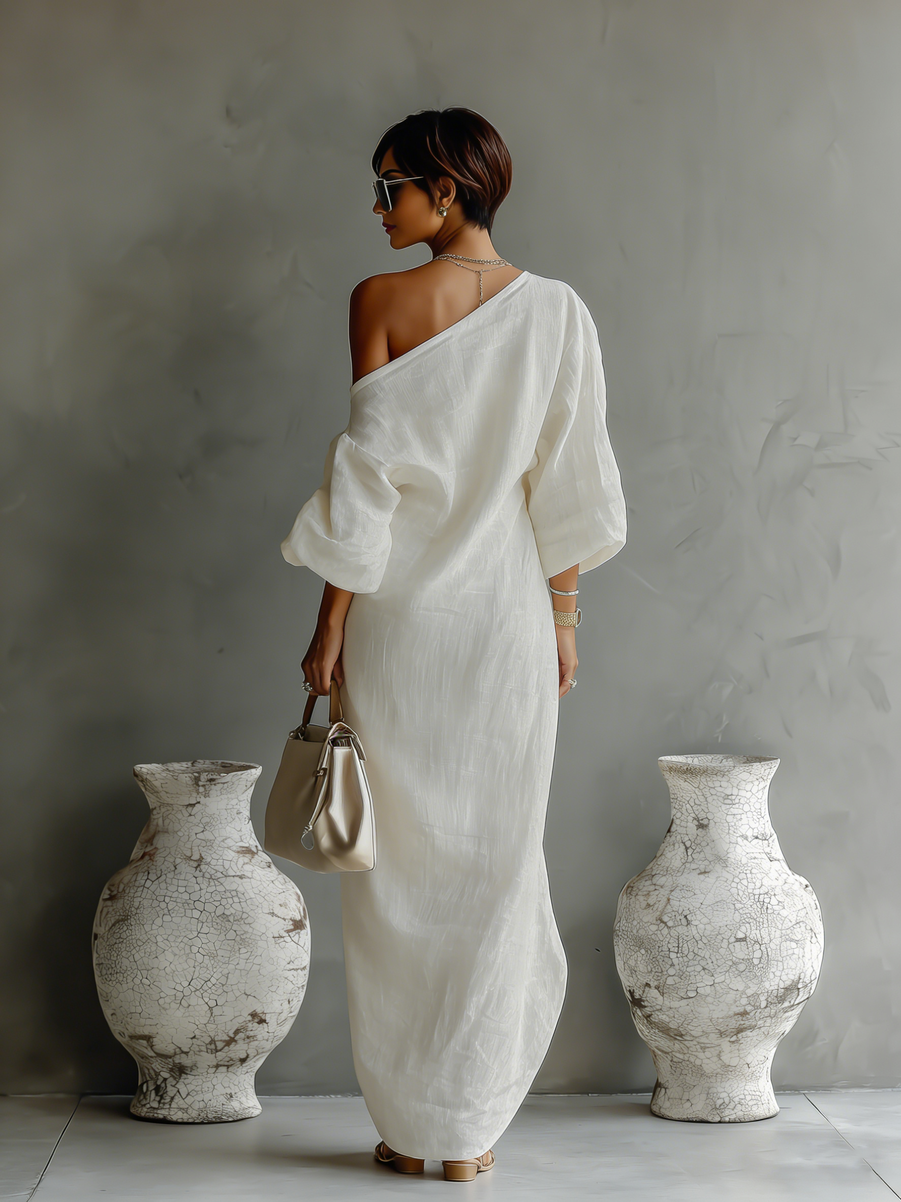 CAROLINA | Vestido maxi con hombro descubierto