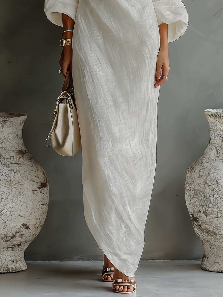 CAROLINA | Vestido maxi con hombro descubierto