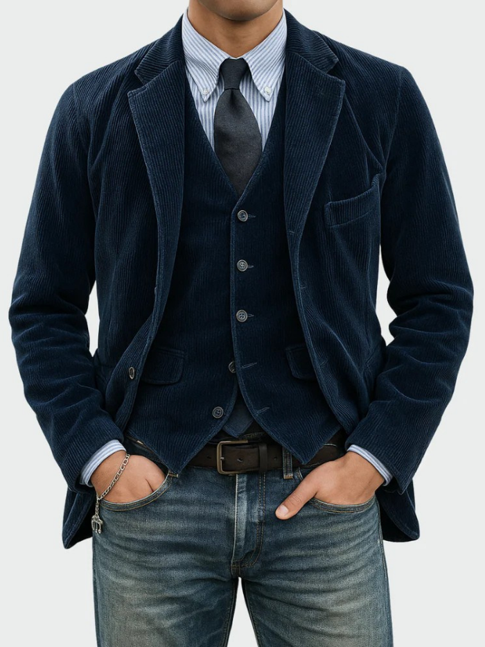 CARLOS | Conjunto de blazer con chaleco slim