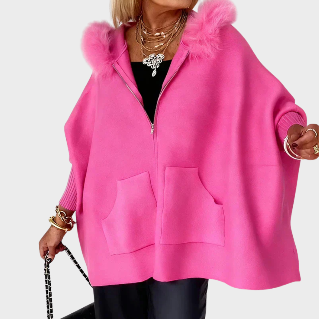 ARIA | Chaqueta informal con capucha de pelo