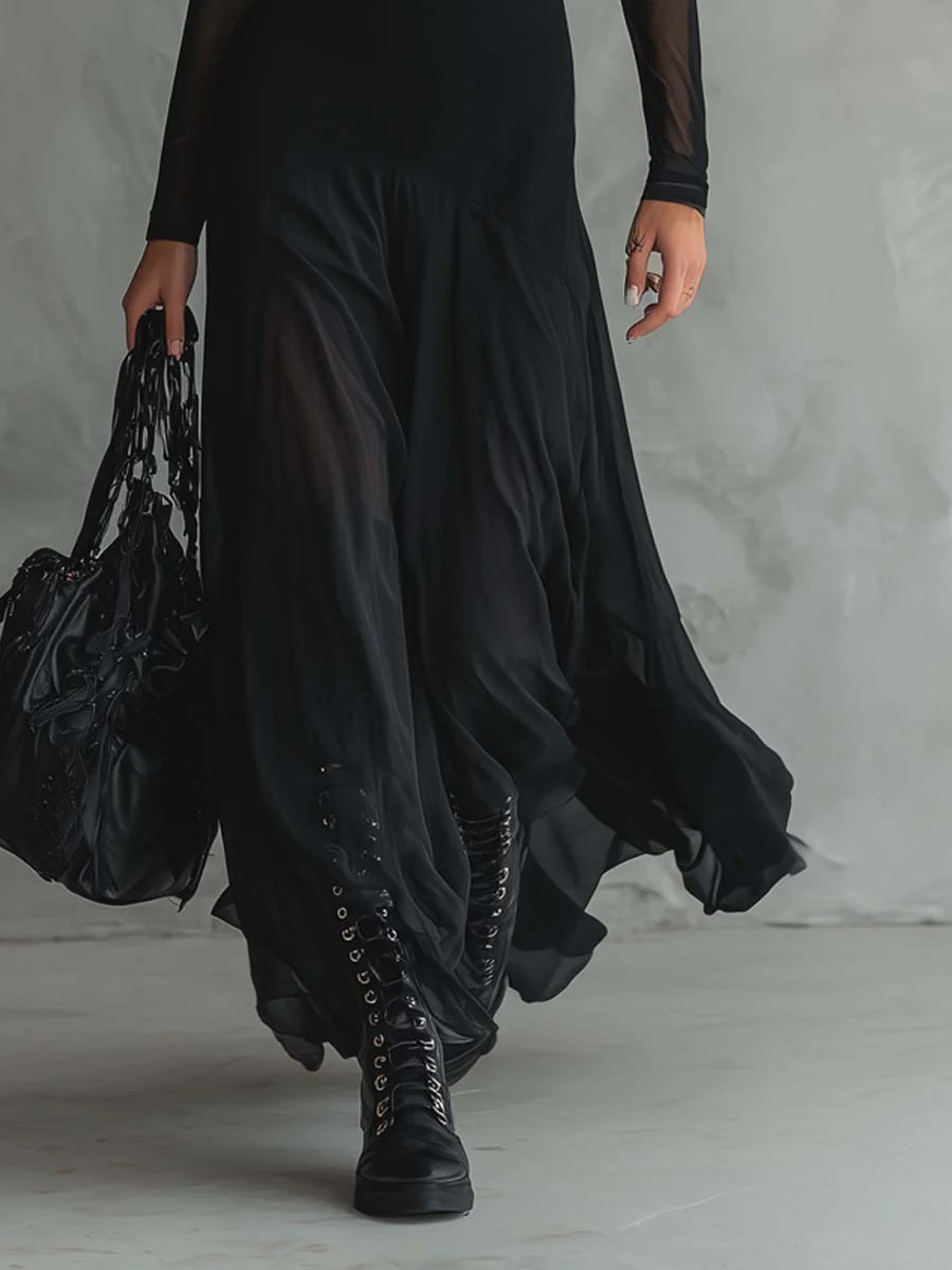 SARA | Vestido maxi con tul
