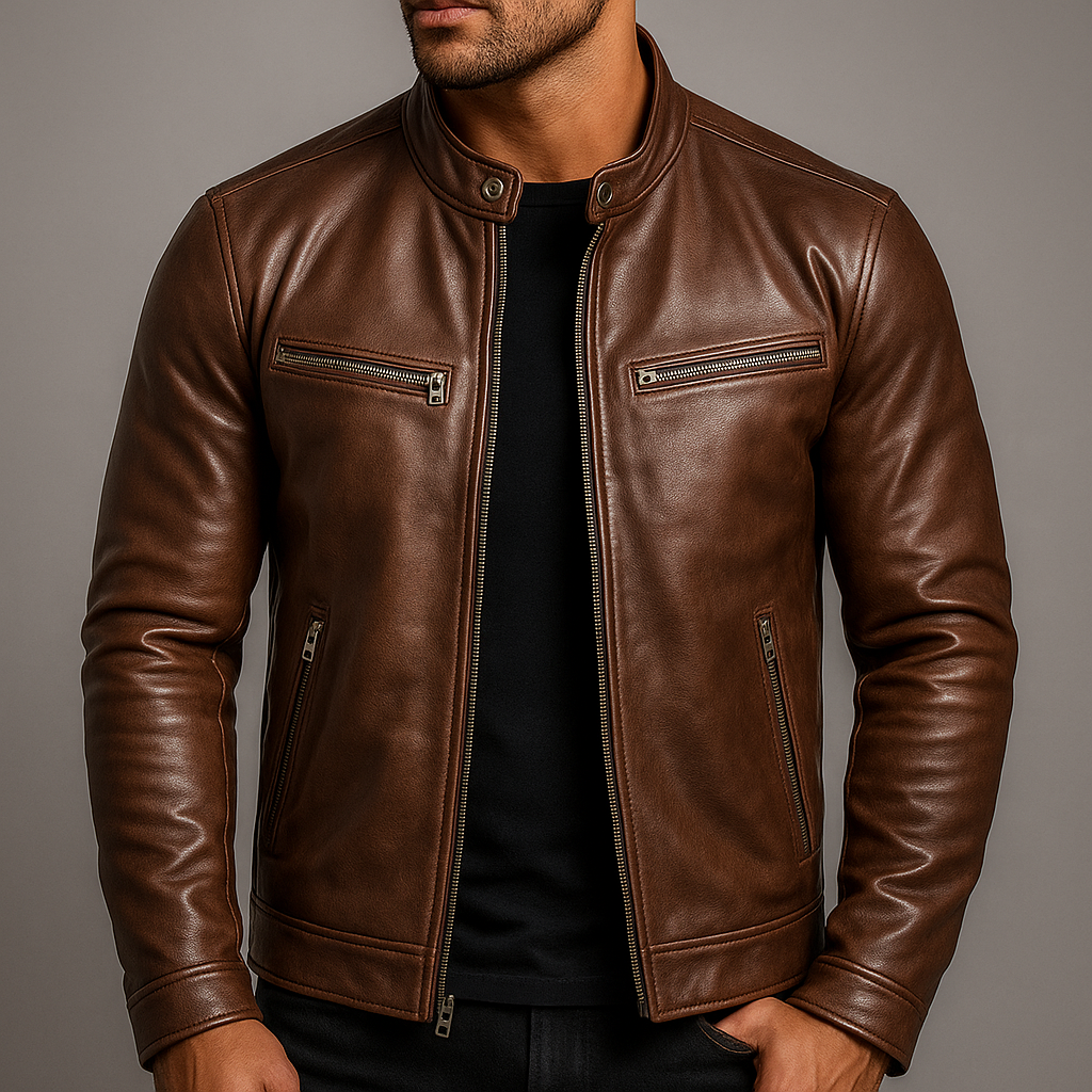 JUAN | Chaqueta de cuero estilo retro