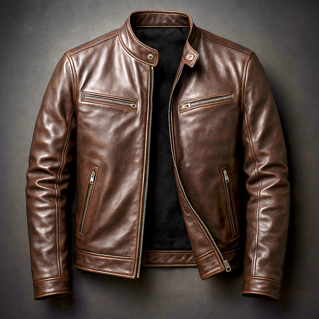 JUAN | Chaqueta de cuero estilo retro