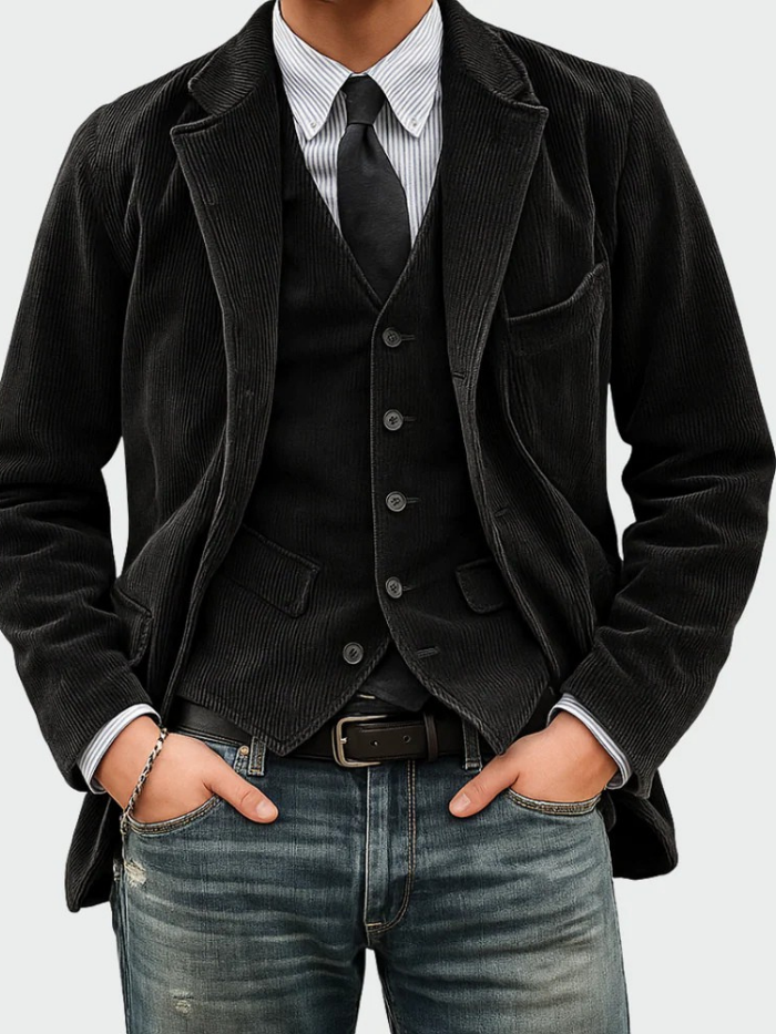 CARLOS | Conjunto de blazer con chaleco slim