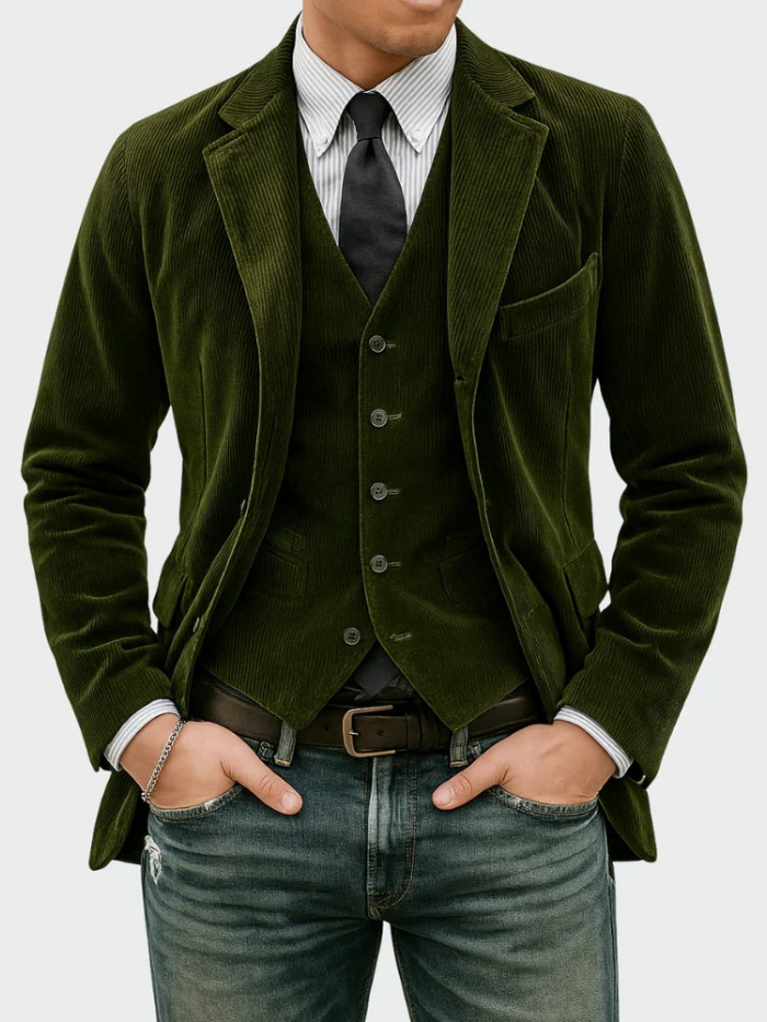 CARLOS | Conjunto de blazer con chaleco slim