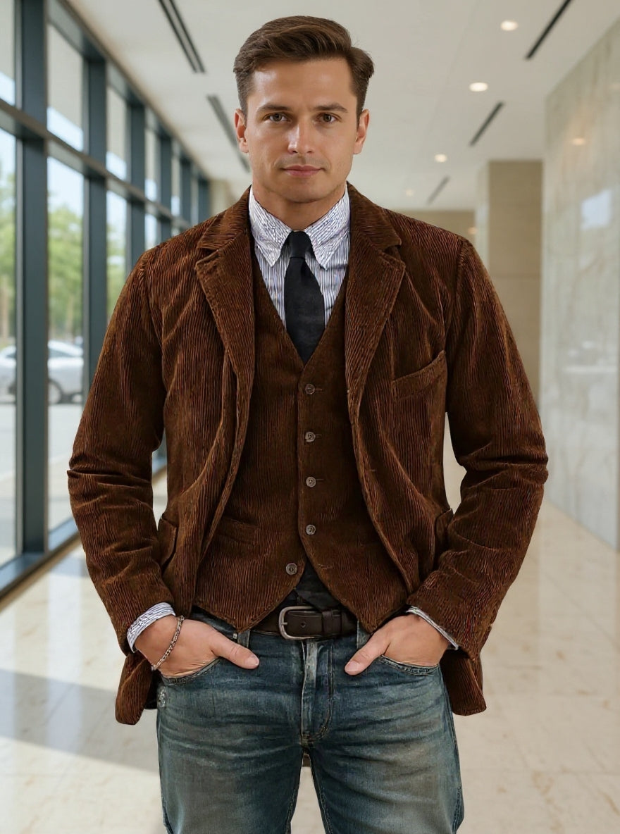 CARLOS | Conjunto de blazer con chaleco slim