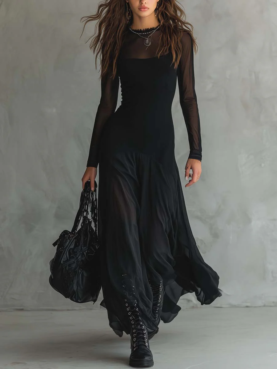 SARA | Vestido maxi con tul