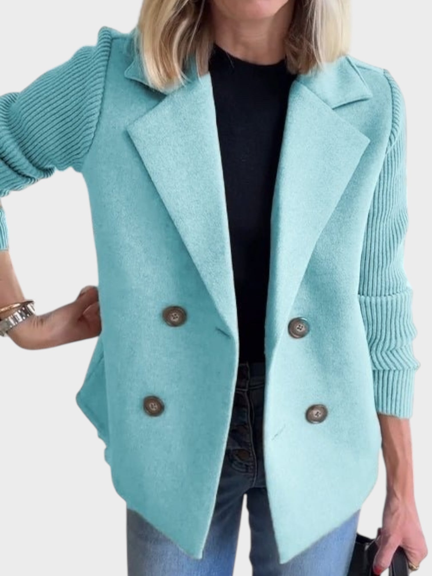 IOANNA | Blazer de punto con mangas en contraste