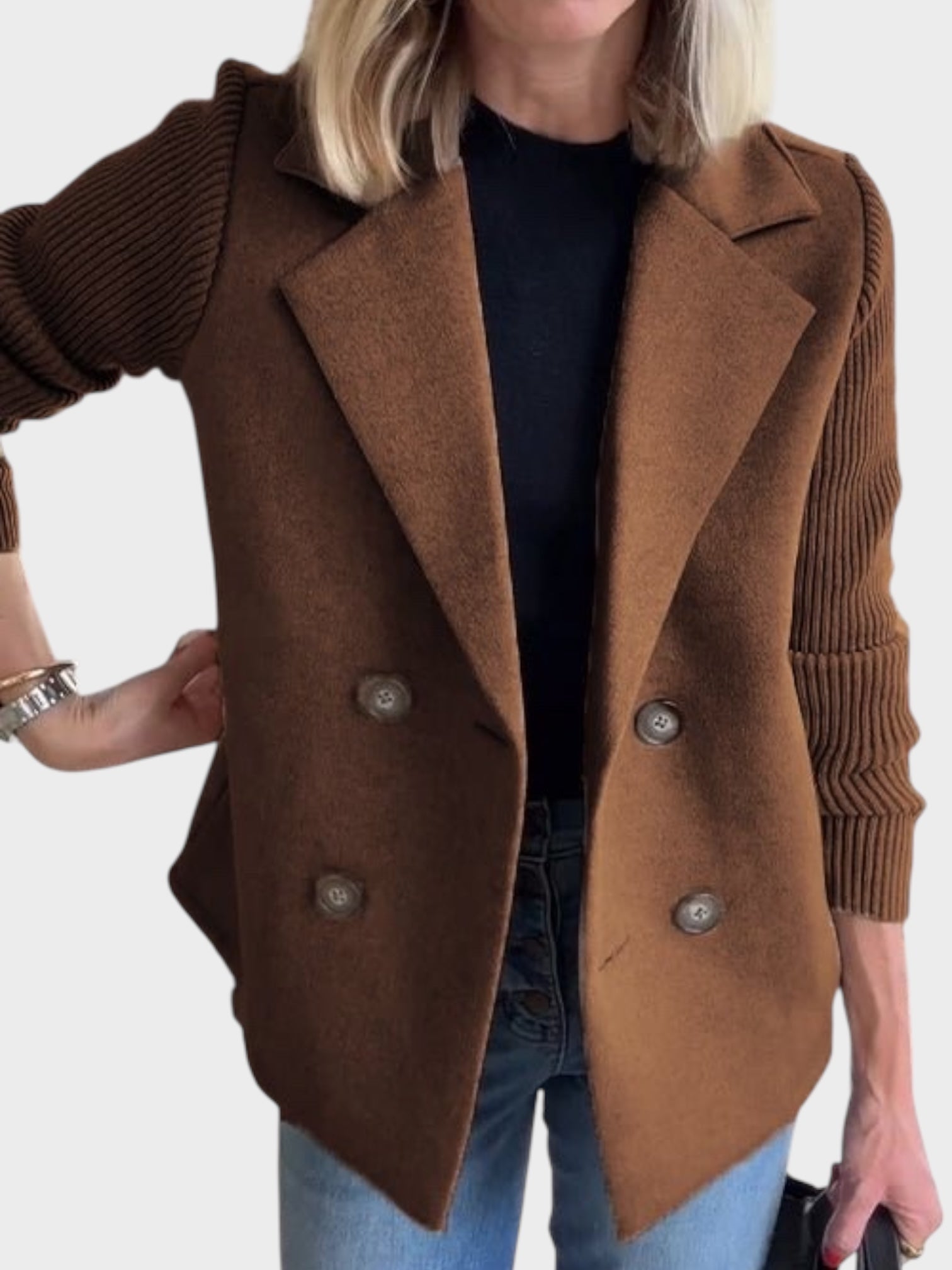 IOANNA | Blazer de punto con mangas en contraste