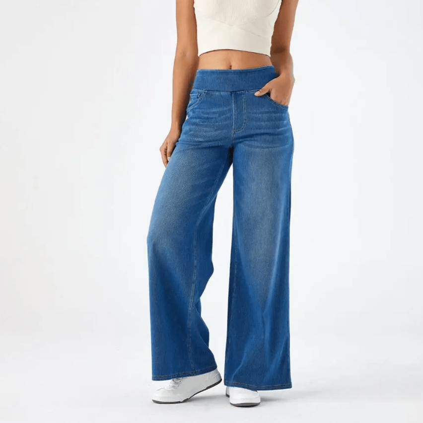 LINDA | Jeans de tiro alto y pierna ancha