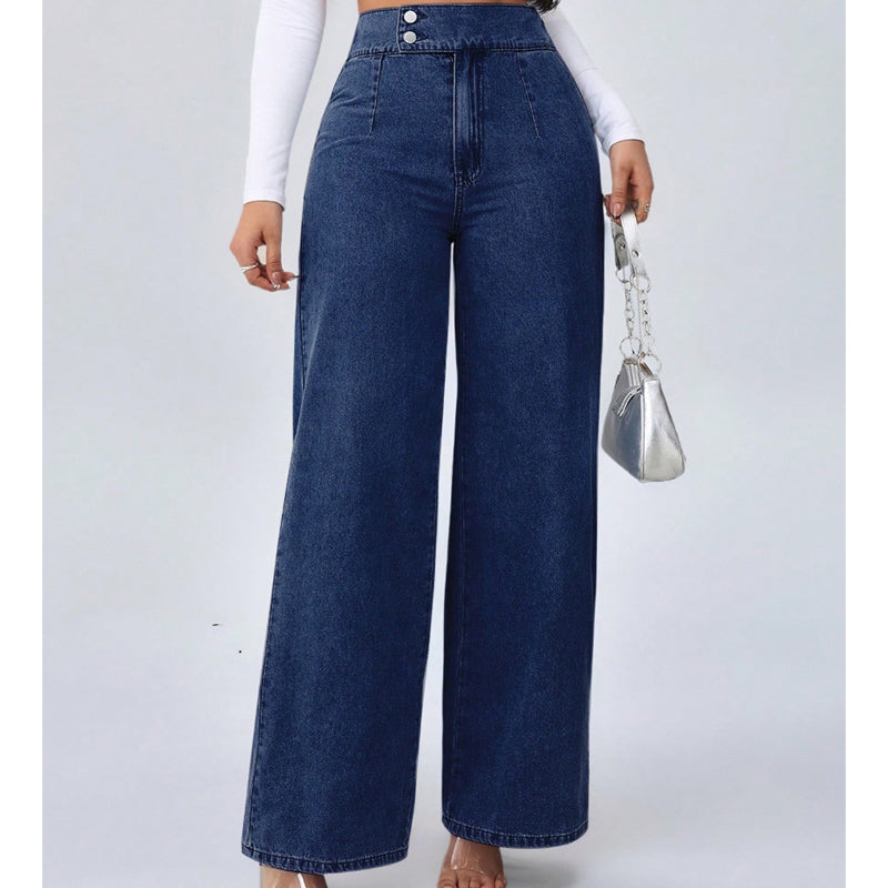 NATALIA | Pantalón vaquero ancho de tiro alto