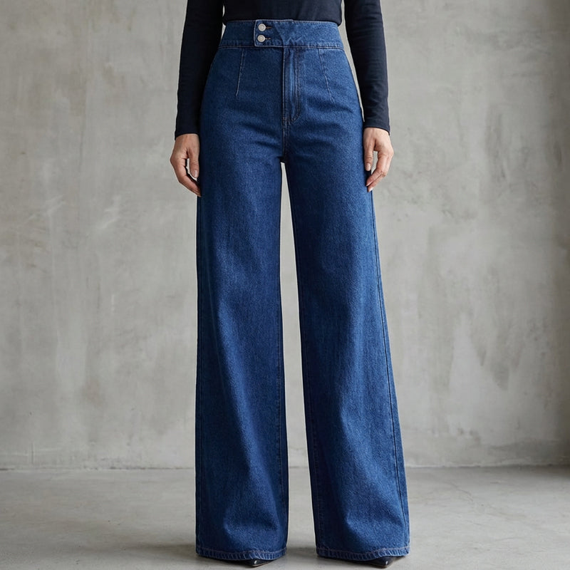 NATALIA | Pantalón vaquero ancho de tiro alto
