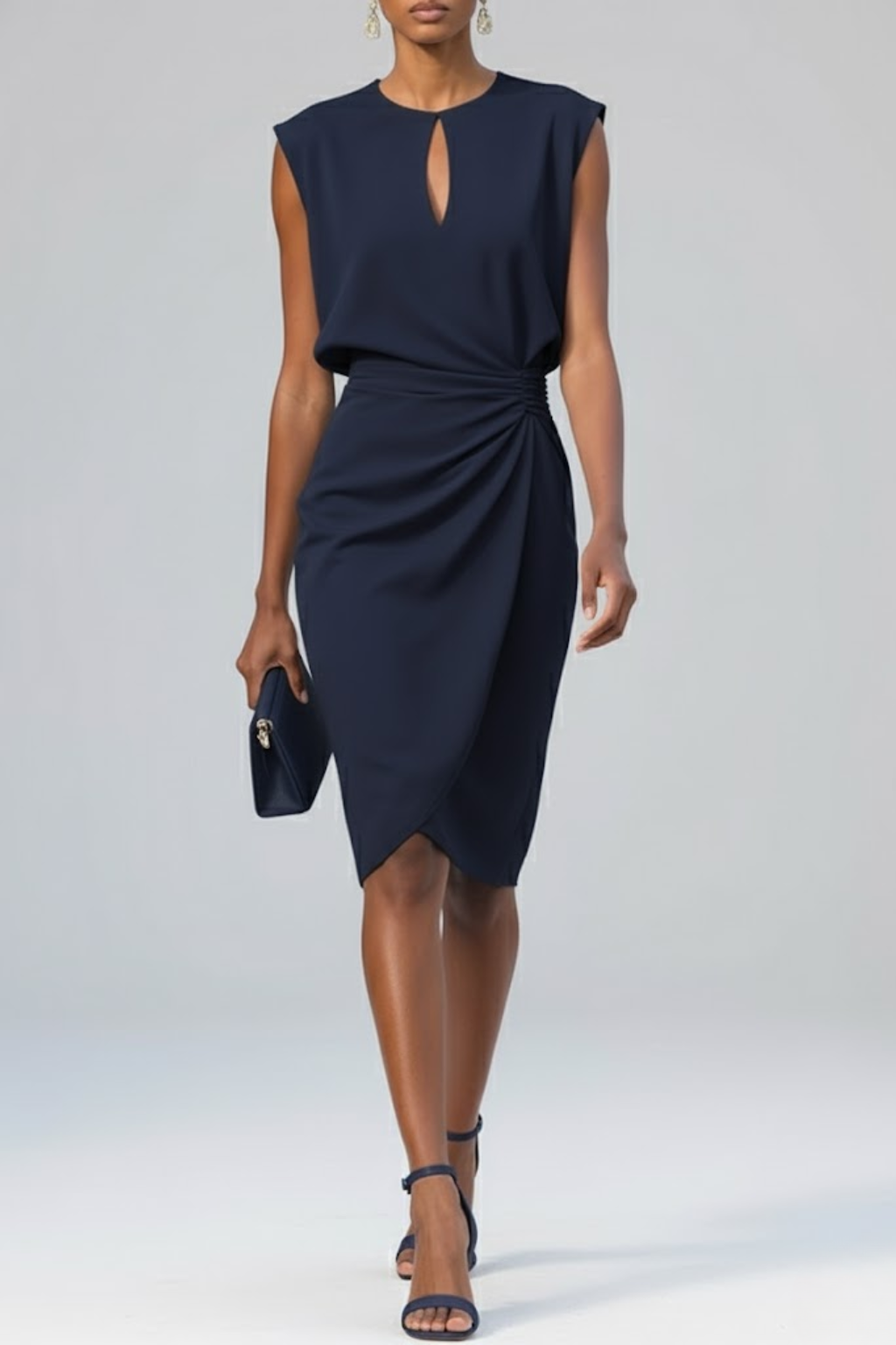 LILIANNA | Rochie midi cu decolteu lacăt
