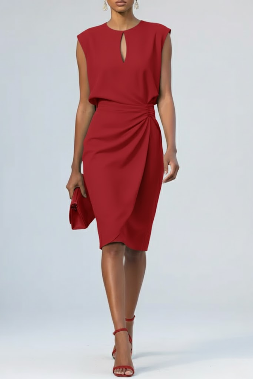 LILIANNA | Rochie midi cu decolteu lacăt