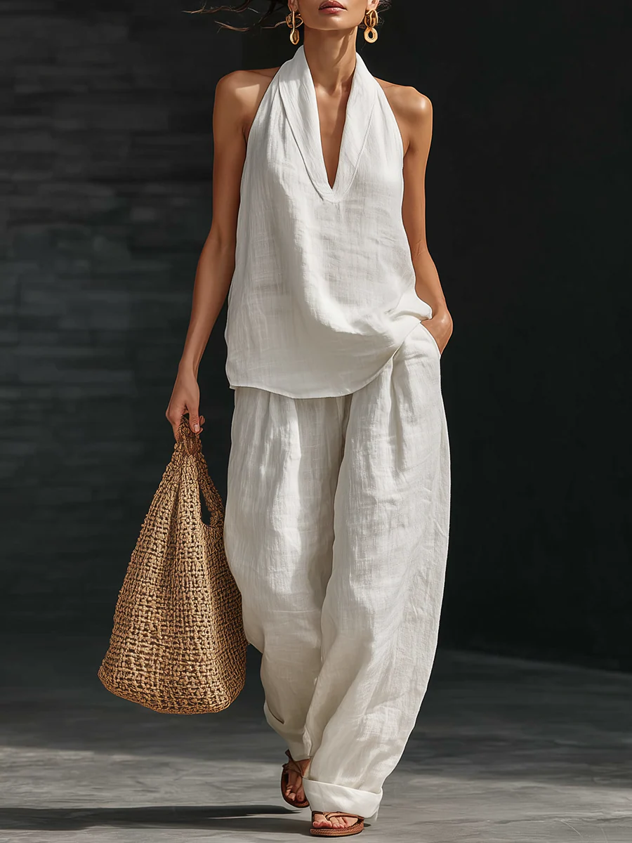 Completo Elegante – Emma – Pantalone Palazzo Senza Maniche