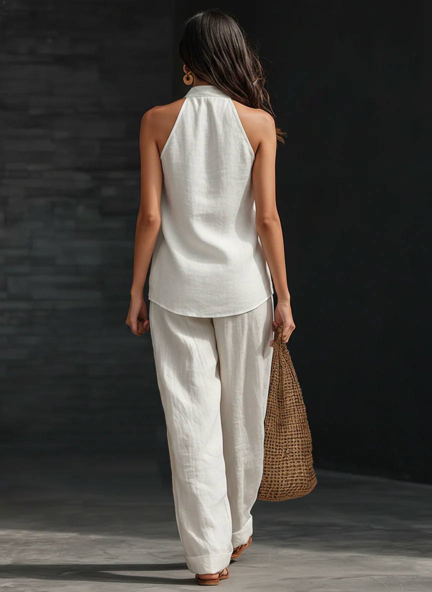 Completo Elegante – Emma – Pantalone Palazzo Senza Maniche