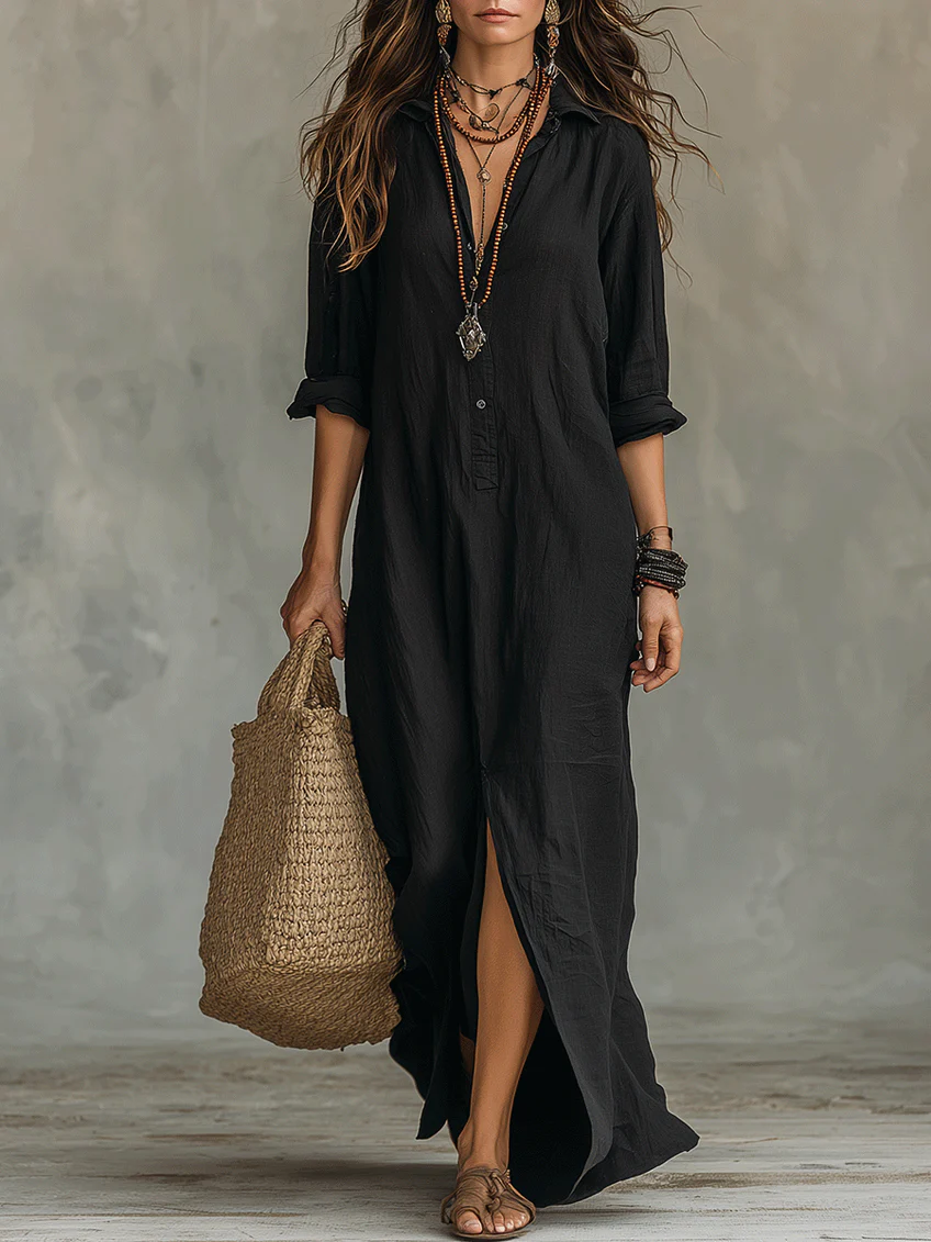 Abito Lungo – Arianna – con Bottoni Maxi
