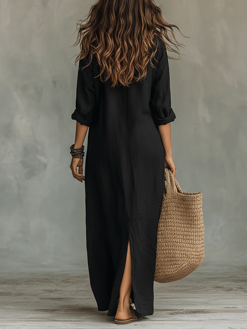 Abito Lungo – Arianna – con Bottoni Maxi