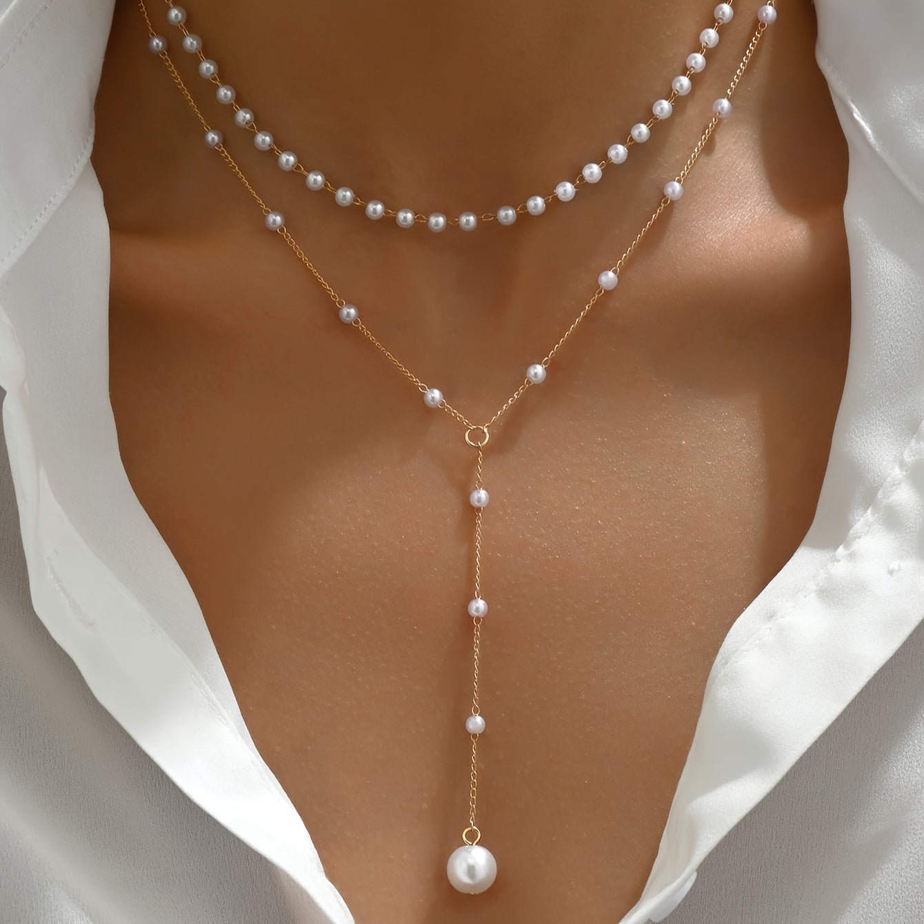 ROCIO | Collar de perlas en doble capa