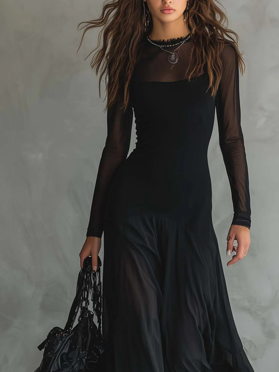 SARA | Vestido maxi con tul
