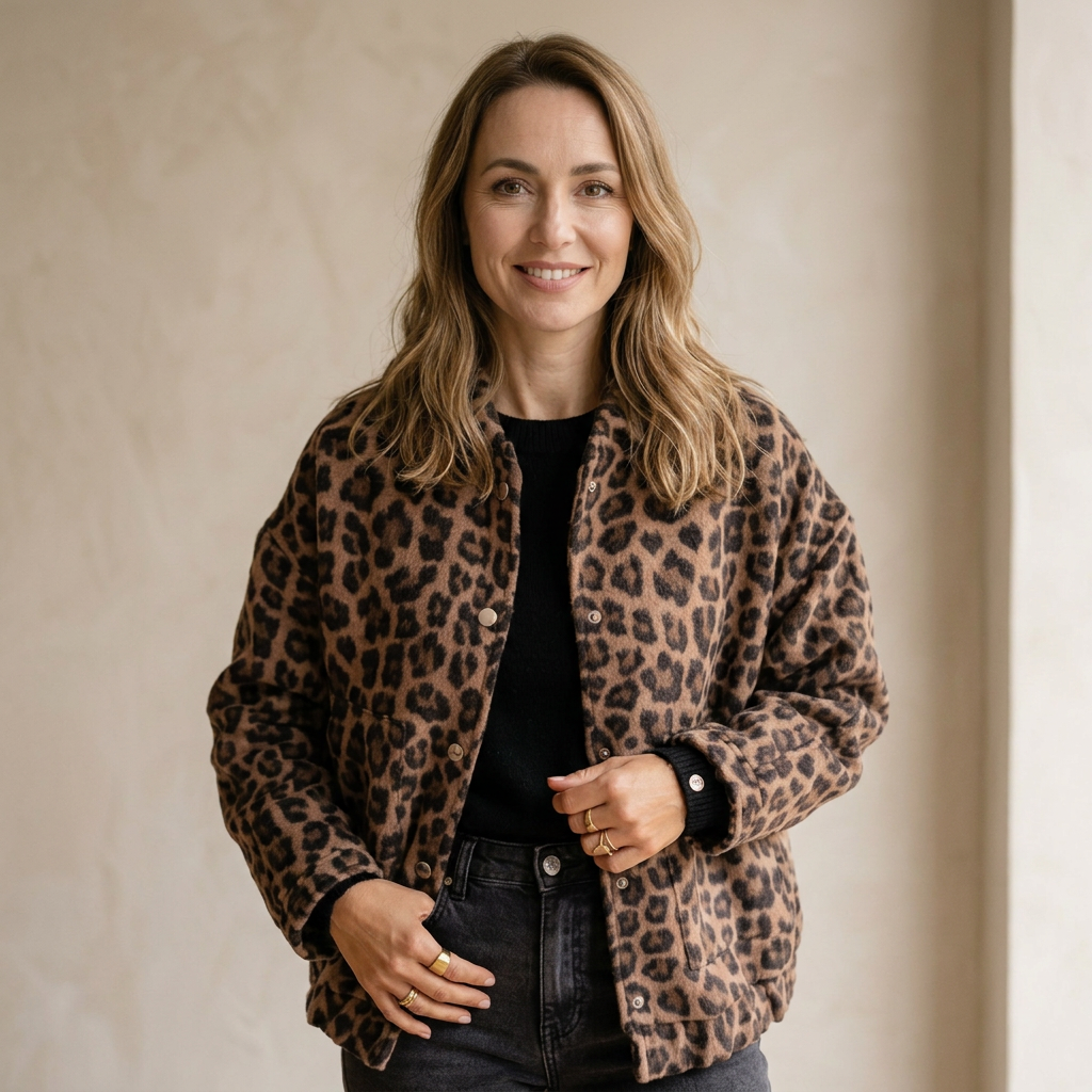 OLIWIA | Chaqueta con estampado de animal print