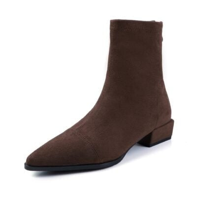 ELISE | Botines con tacón bajo efecto ante