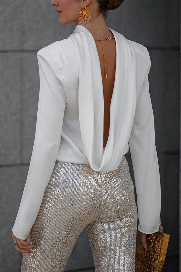 SARA | Blusa de satén con espalda descubierta
