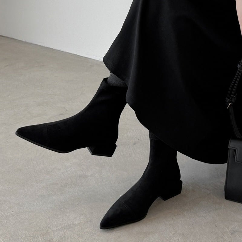 ELISE | Botines con tacón bajo efecto ante