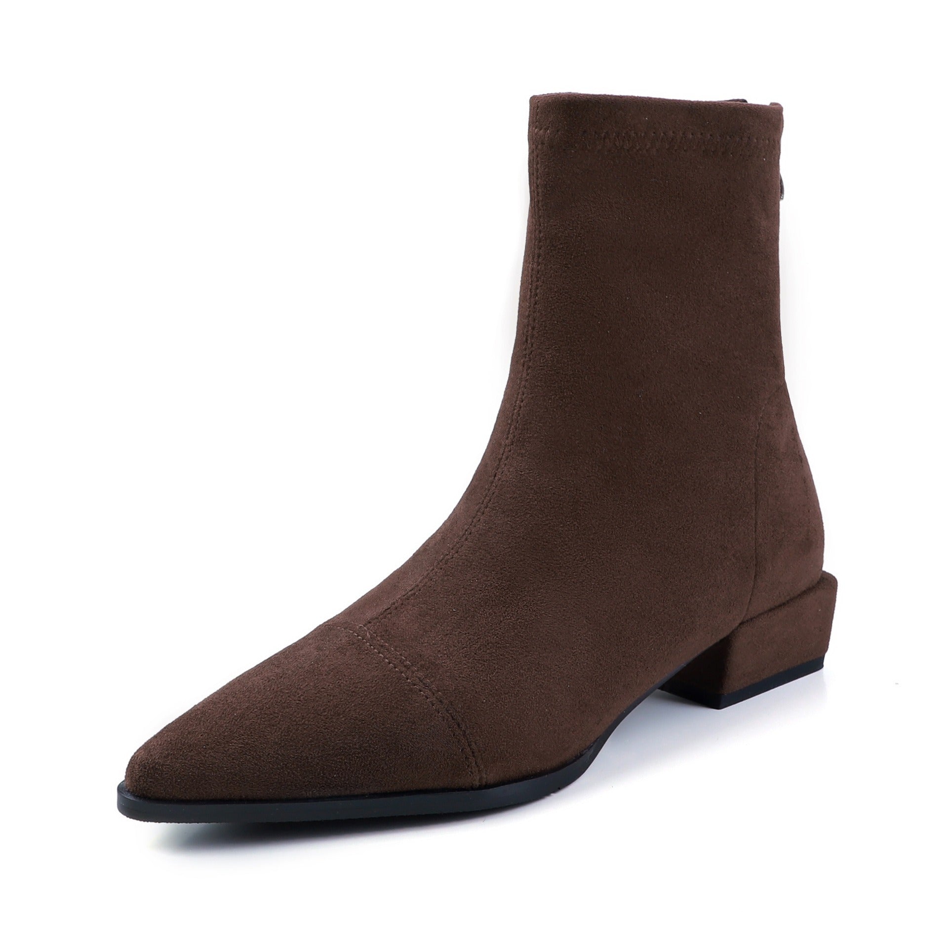 ELISE | Botines con tacón bajo efecto ante