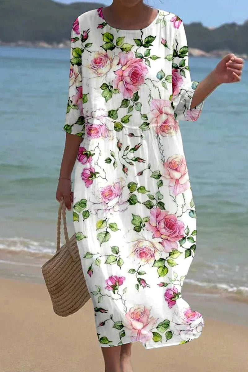Abito Midi – Beatrice – Floreale e Raffinato
