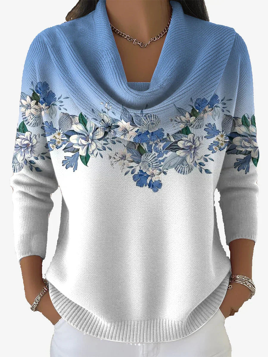 TASNIME | Suéter floral de cuello suave