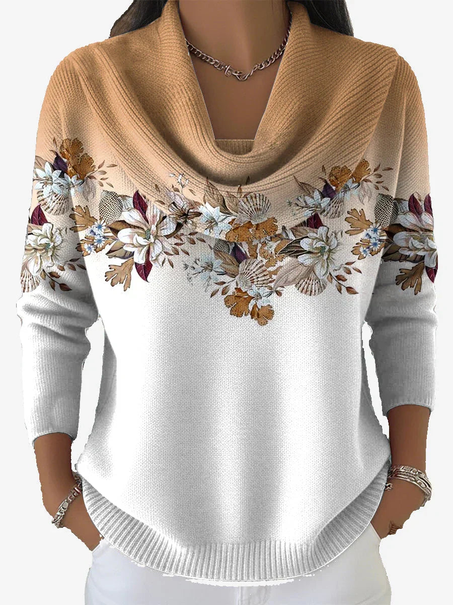 TASNIME | Suéter floral de cuello suave